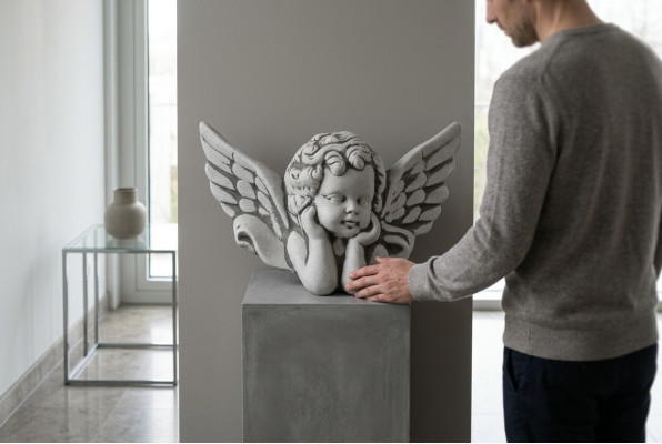 Addobbi funebri Pietra tombale Decorazione Angelo Statuetta Scultura Dio Santo