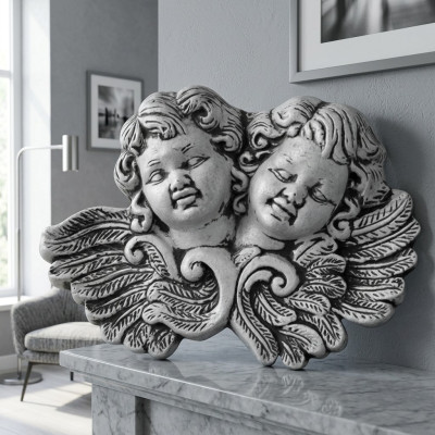 Angelo 24cm Scultura Design Statua Figura del Giardino Statuette Statuette