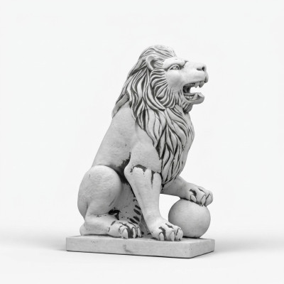 Nobile cavaliere leone statua scultura figure sculture giardino.