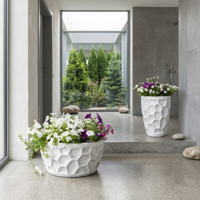 Vaso per fiori naturale decorativo per piante, vasi da giardino, figure di vaso per fiori.
