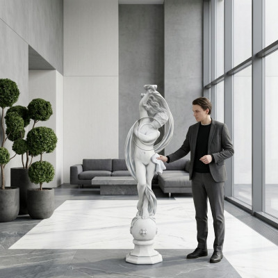 Figura Statua XXL Giardino Statua Acqua Colonne Scultura Statue