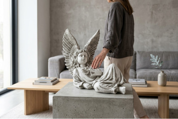 Angelo 27cm scultura design figura statua statuette da giardino figure decorative statue.