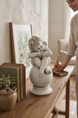 Addobbi funebri, decorazione tombale, pietra, decorazione, statua d'angelo, scultura, dio, sacro.