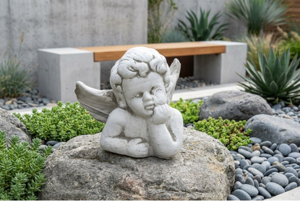 Angelo Scultura Design Statua Figure da Giardino Decorative Statue 18cm