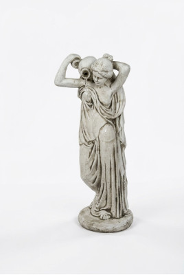 Statua da giardino "Signora Fontaine" 76cm Statua di persone in cemento armato.