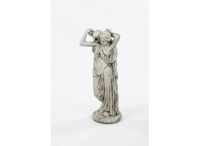 Statua da giardino "Signora Fontaine" 76cm Statua di persone in cemento armato.
