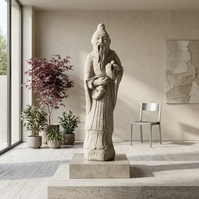 Statua cinese di Confucio, figura, scultura da giardino