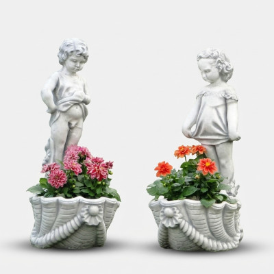 Figura Vaso da fiori Vaso da fiori Decorazione Vasi per piante Figura Decorazione Giardino
