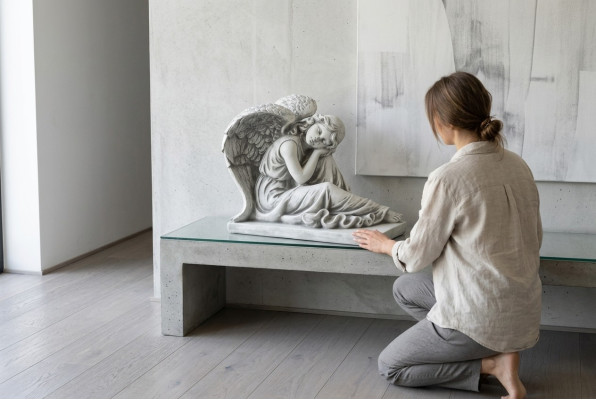 Statua decorativa da 42 cm, figura di design, scultura, figure da giardino, stile antico, statue