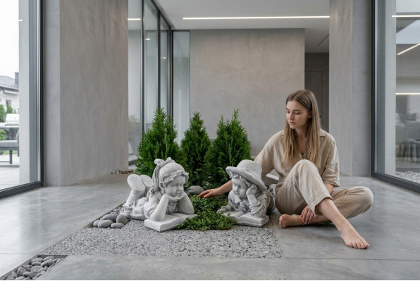 33cm Scultura decorativa Figura di design Statua Statue Giardino Figure Statuette Sculture