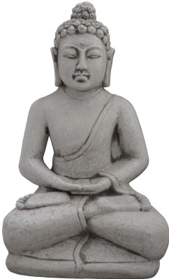 Statua di Buddha in stile pietra. Grande scultura decorativa per il giardino.