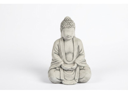 Scultura di Buddha in stile pietra. Grande scultura decorativa da giardino.