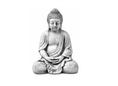 Figura Budda scultura in stile pietra. Grande scultura decorativa per il giardino.
