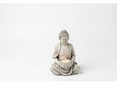 Statua di Buddha, portacandele per candele tealight, grande scultura da giardino.