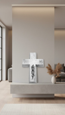 Grabengel Croce Angelo custode decorativo in pietra statua