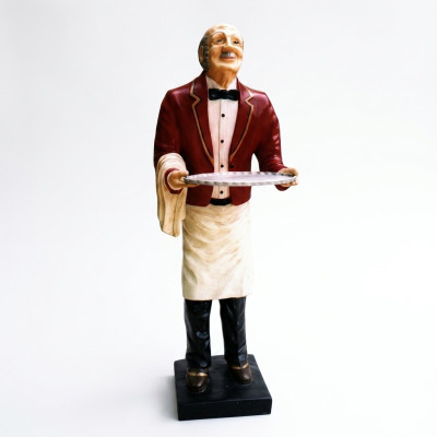 Cameriere Statua Scultura Figure Statuine Sculture Decorazione Supporto di Servizio Nuovo