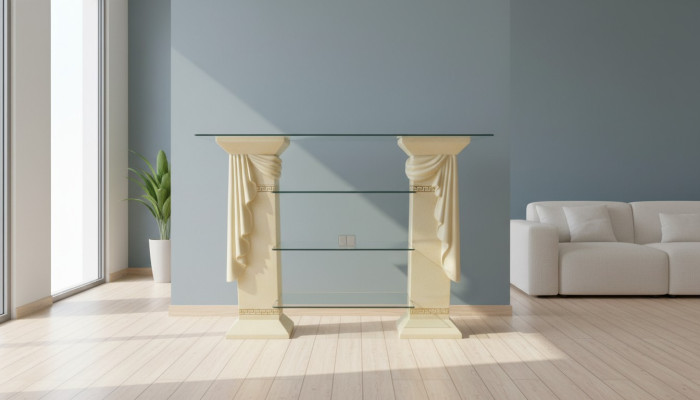 Design Vetrina Scaffale in vetro Colonna Armadio Vetrine Scaffali Armadio Madreperlato Sideboard
