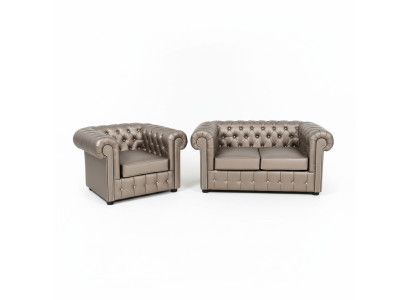 Designer Chesterfield set da divano 2+1 divano divano imbottito set seduta oro