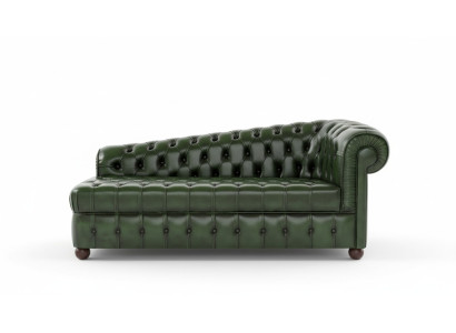 Chaise longue Divano Chesterfield Verde Divano Letto Pouf Dormeuse Pelle Chaise