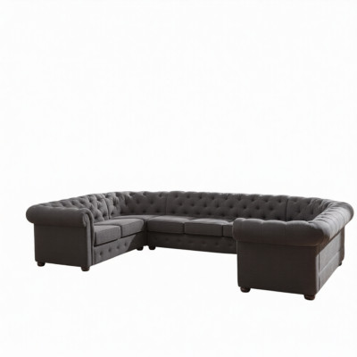 XXL grande divano Chesterfield soggiorno divano angolare a forma di U nuovo.