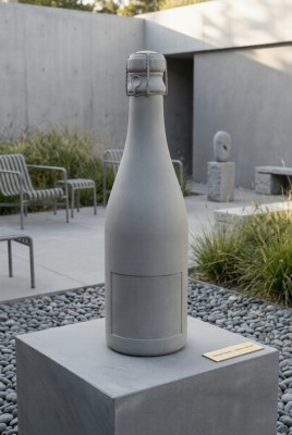 Champagne figura scultura statue bottiglia spumante design giardino decorazione