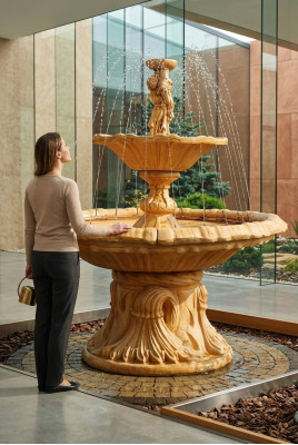 Zierbrunnen Fontana con Figura Fontana Decorazione Giardino Fontana Laghetto SHELLA