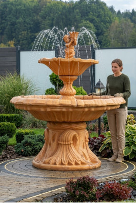 Fontana del giardino Laghetto Fontana 190 cm Fontana in pietra Fontana da giardino Fontana Nuova
