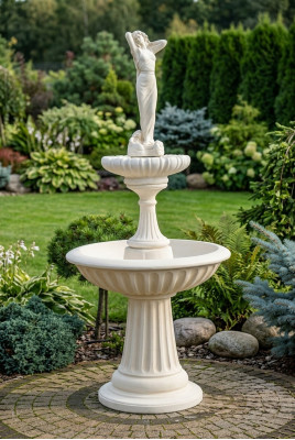 Zierbrunnen fontana 207cm scultura decorazione giardino fontana stagno nuovo