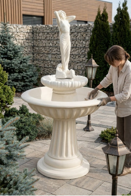 Zierbrunnen Fontana Decorativa Scultura Fontana Giardino Fontana Stagno Nuovo Deco 172cm