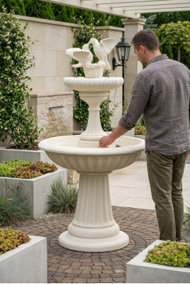 Fontana decorativa Zierbrunnen Springbrunnen Scultura 171 cm Fontana Decorazione Giardino Fontana Stagno Nuovo