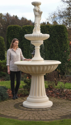 Zierbrunnen Fontana decorativa 197 cm Scultura Fontana Decorazione Giardino Fontana Laghetto Nuovo