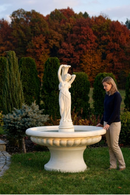 Zierbrunnen Fontana Figurina 164cm Fontana Decorazione Giardino Fontana Stagno