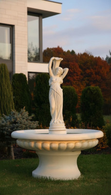 Zierbrunnen Fontana Figurina 164cm Fontana Decorazione Giardino Fontana Stagno