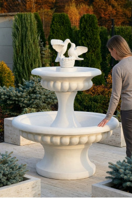 Zierbrunnen Fontana Scultura 138cm Fontana Decorazione Giardino Fontana Stagno Nuovo
