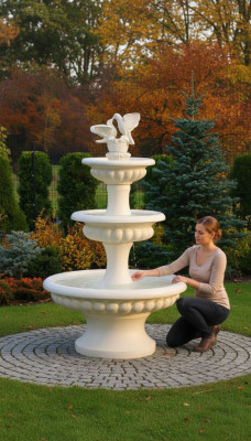 Fontana decorativa fontana scultura fontana decorazione 186cm giardino fontana laghetto nuovo