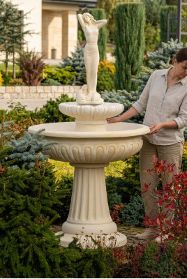Zierbrunnen Fontana decorativa 174 cm Scultura Fontana Decorativa Giardino Fontana Stagno Nuovo