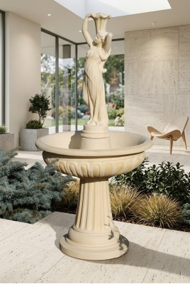 Fontana a rana Fontana 184cm Fontana in pietra Fontana da giardino Fontaine