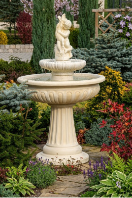 Fontana a molla Fontana delle rane Fontana Fontana in pietra Fontana 154cm Fontana da giardino