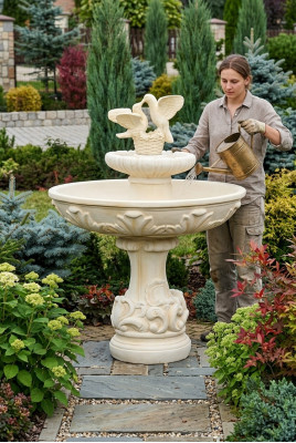 Fontana a molla Fontana rana Fontana Fontana in pietra Fontana da giardino Fontana 155cm