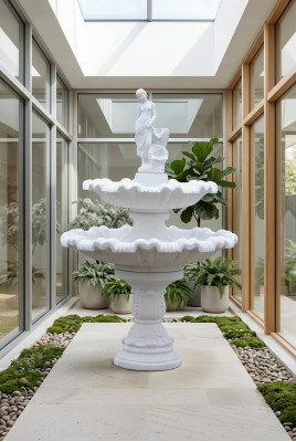 Fontana decorativa con figura, decorazione del giardino, fontana stagno 197 cm.