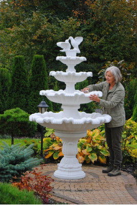 Fontana del giardino Stagno Fontana 213cm Fontana in pietra Fontana da giardino Fontana Nuova