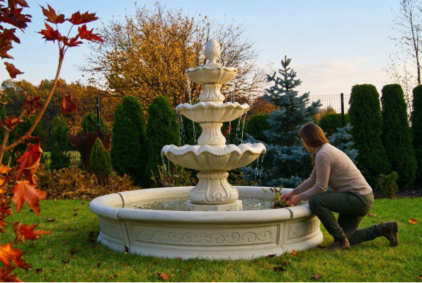 Fontana decorativa Scultura fontana Decorazione giardino Fontana Laghetto Nuova 195 cm