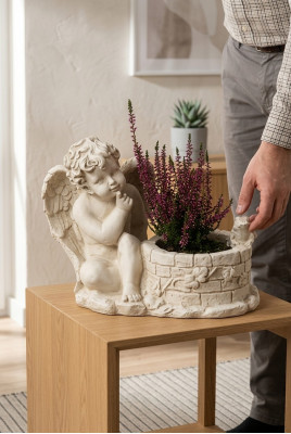 Scatola di fiori, vaso per piante, contenitore per piante, decorazione per tombe, giardino, decorazione, statua, pietra.