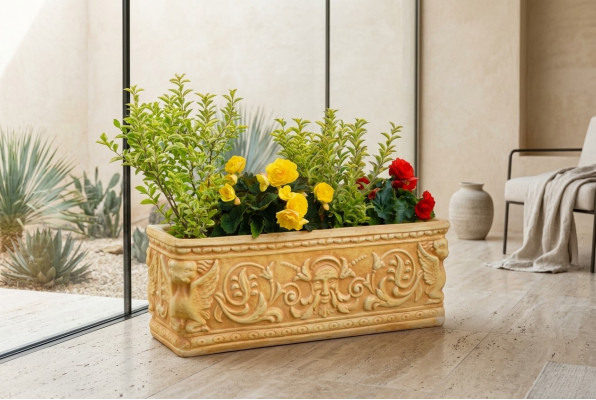 Cestino di fiori, vaso di fiori, giardino, terrazza, decorazione, statua, figure, fioriera