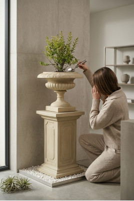 Cesto di fiori Vaso da fiori Contenitore Giardino Scatola Terrazza Decorazione Statua Figure