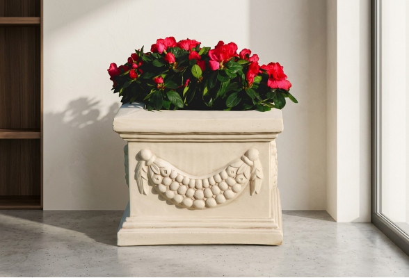 Cestino dei fiori, fioriera, contenitore per fiori, decorazione, statua, figure, giardino