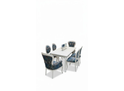 Stile mangia Sedie da pranzo classiche grigio-blu in pratico set da 4