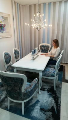 Tavolo da pranzo design sedie con schienale, set di tavolo + 4 sedie per la sala da pranzo.