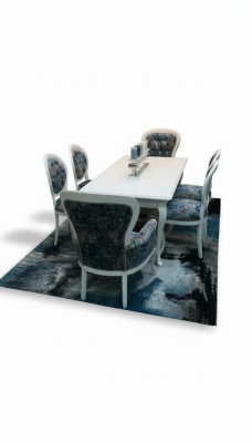Tavolo da pranzo design sedie con schienale, set di tavolo + 4 sedie per la sala da pranzo.