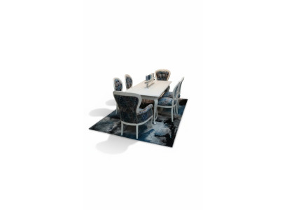 Tavolo da pranzo design sedia imbottita sedia set tavolo + 6 sedie